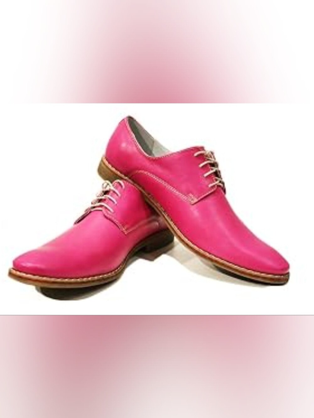 PeppeShoes Handmade Italian Leather Pink Oxford Laceup Dress Shoes Bartomoleo 42